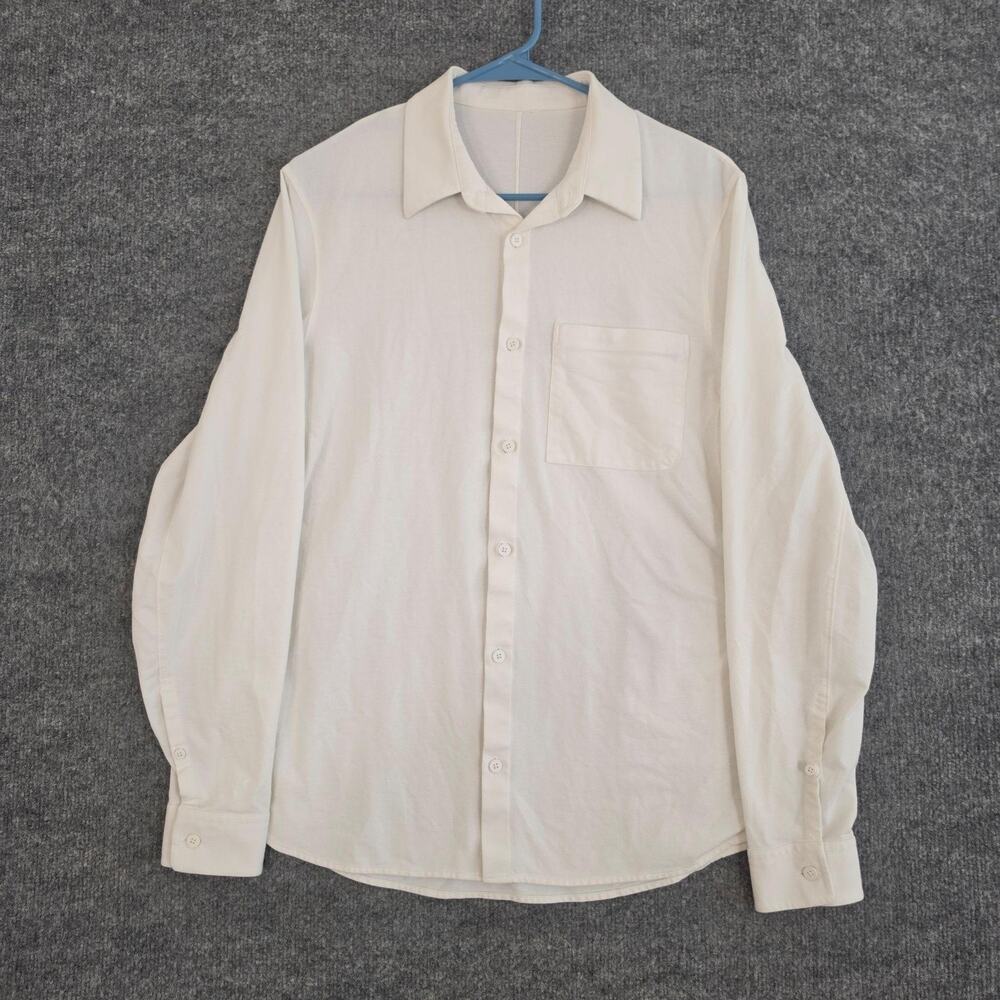 Lululemon Shirt Mens Small Commission Long Sleeve Shirt White Casual Work Office